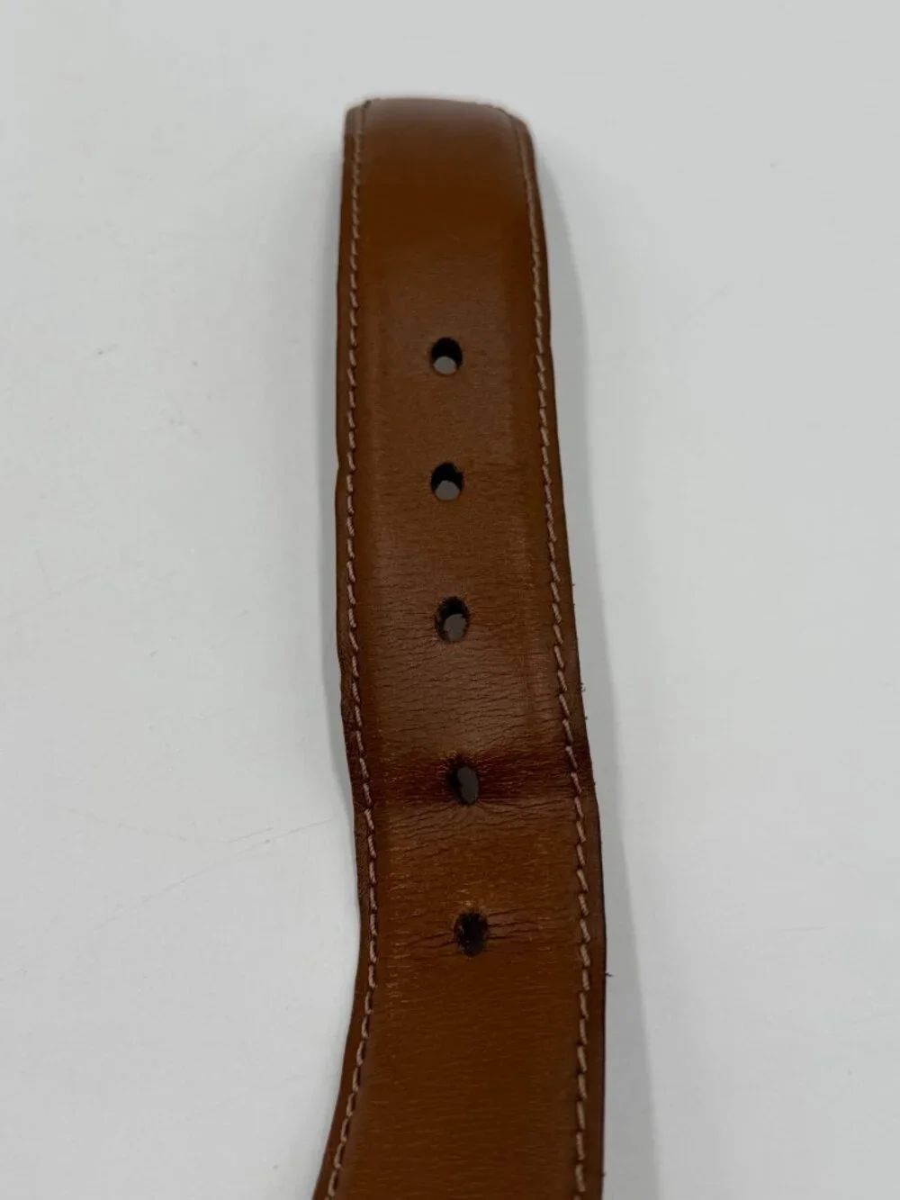 Fossil Genuine Leather Belt Brown Tan Size 38/95 Work Casual Silver Buckle 1.5